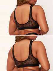 Millie-Mae Twin Pack Crop Bralettes : Midnight Black