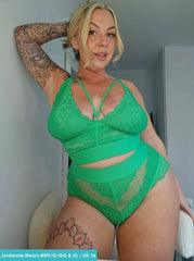Gia Bralette & Brief Set : Harlequin Green