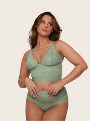 Gia Bralette & Brief Set : Basil Green