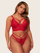 Brooke Bralette & Brief Set : Raspberry Red