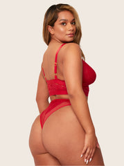 Brooke Bralette & Brief Set : Raspberry Red