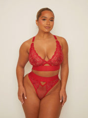 Julisa Bralette & Brief Set : Raspberry Red
