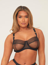 Raya Balcony Bra : Midnight Black