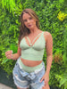 Gia Bralette & Brief Set : Basil Green