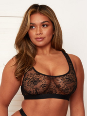 Twin Pack Crop Bralettes : Black & Velvet Purple