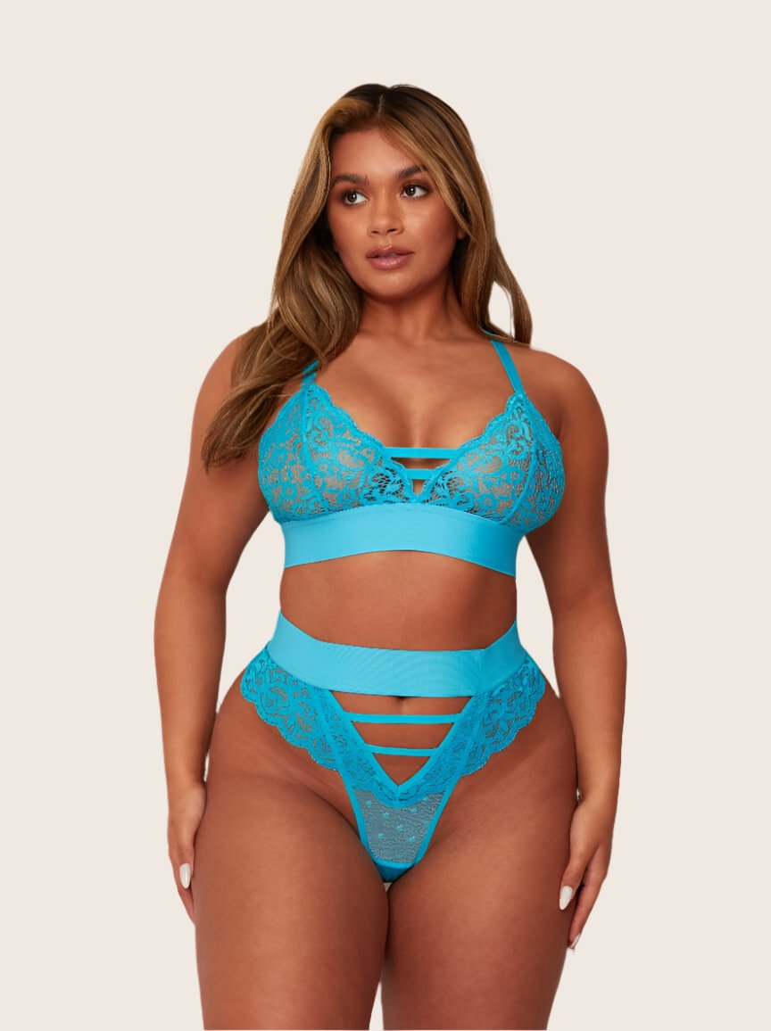 Amber pull on style bralette in bluebird blue