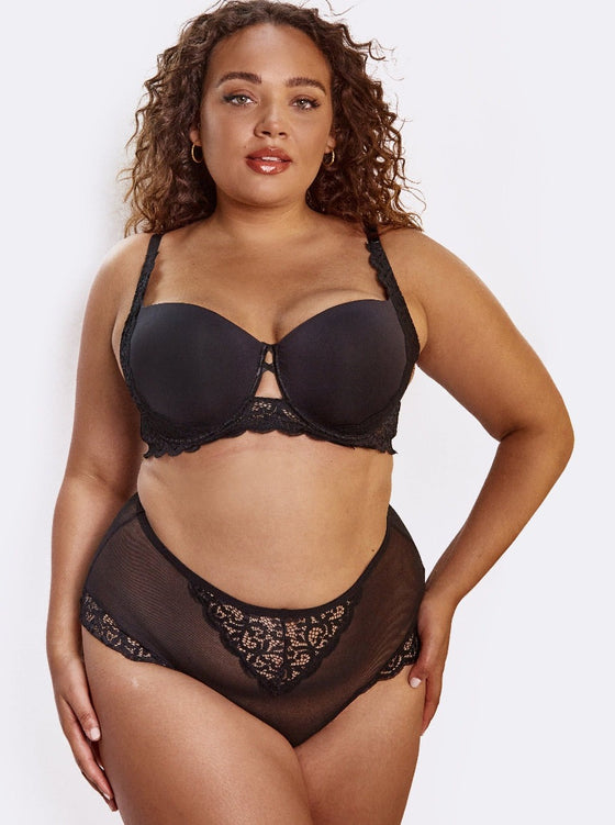 Midnight black every day basic bra with underwire with lace straps