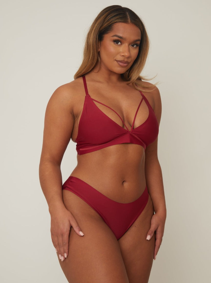 Casey Bralette : Wine Red