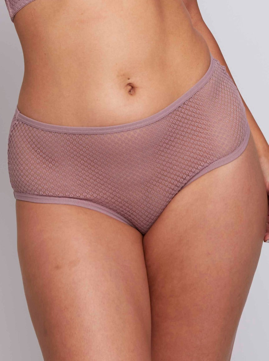 Olita high waist sheer brief in dusky mink